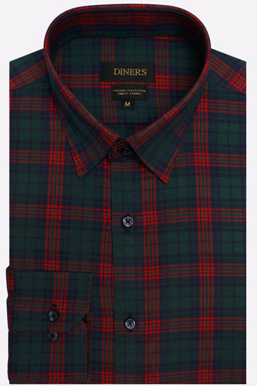 Multicolor Tartan Check Casual Shirt