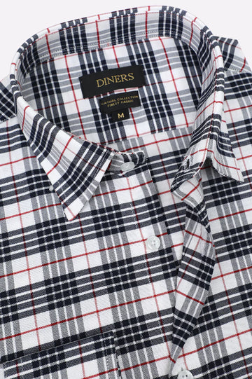 Black Tattersall Check Casual Shirt