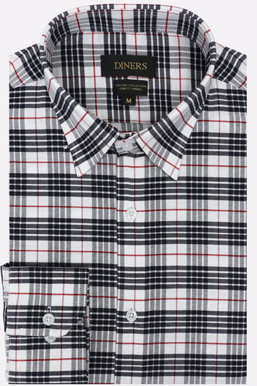 Black Tattersall Check Casual Shirt