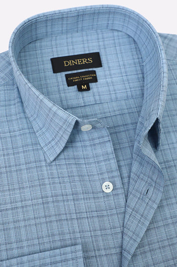 Blue Self Casual Shirt