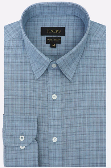 Blue Self Casual Shirt