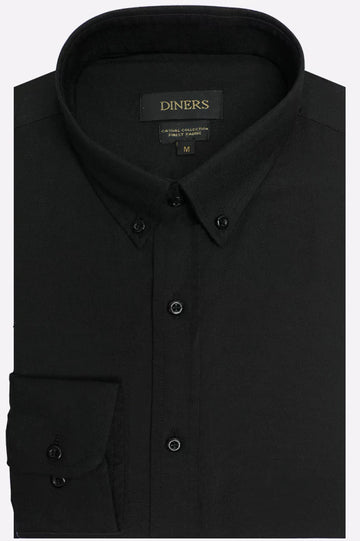 Black Self Textured Casual Shirt