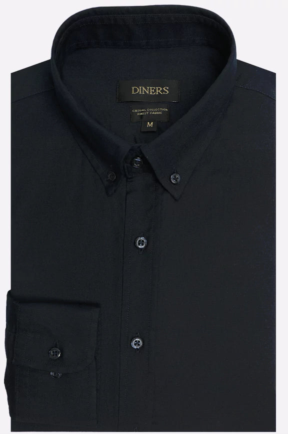 Navy Blue Self Textured Casual Shirt – Diners Pakistan