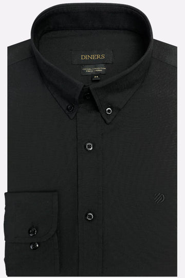 Black Self Textured Casual Shirt