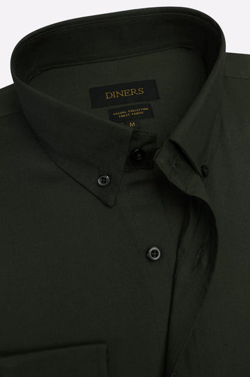 Olive Self Casual Shirt