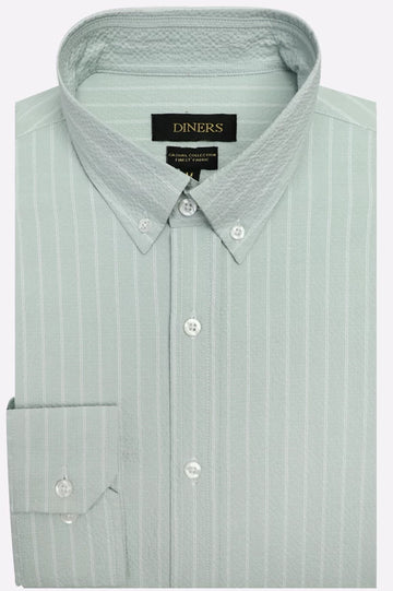 Green Stripes Casual Shirt