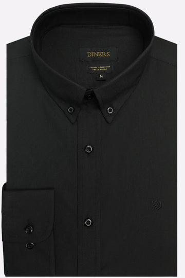 Black Self Textured Casual Shirt