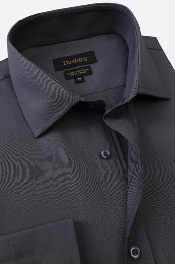 Grey Self Textured Casual Shirt