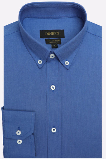 Blue Plain Casual Shirt