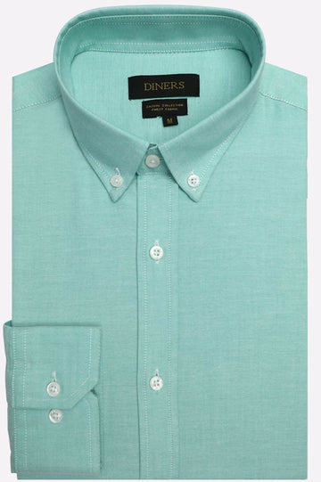 Green Plain Casual Shirt