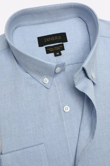 Sky Blue Plain Casual Shirt