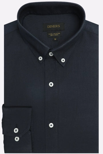 Navy Blue Plain Casual Shirt