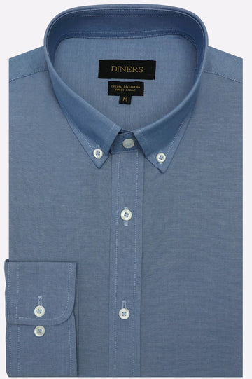 Blue Self Textured Casual Shirt