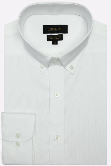 White Self Textured Casual Shirt