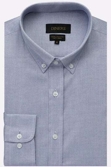 Blue Self Textured Casual Shirt