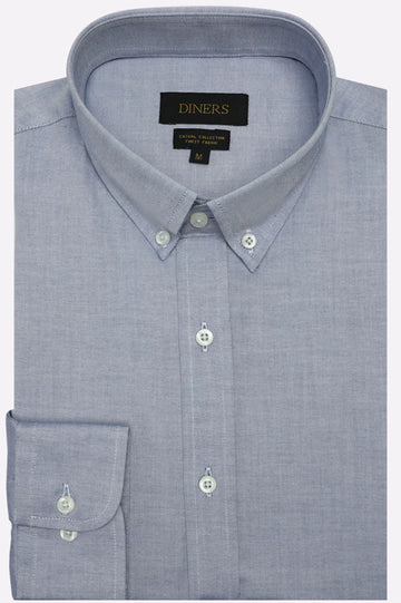 Blue Self Textured Casual Shirt