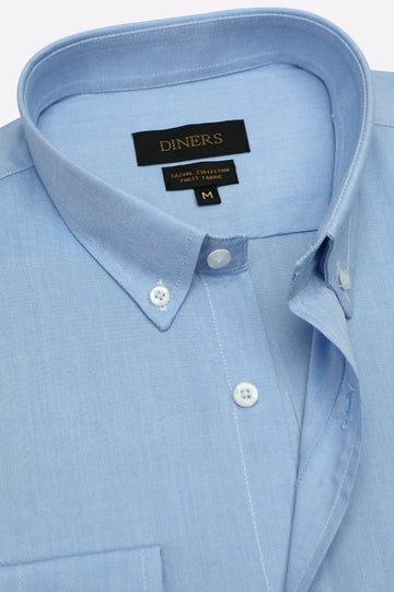 Sky Blue Self Casual Shirt