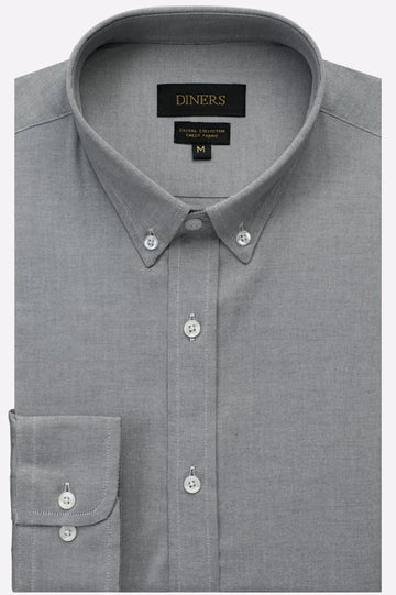 Grey Self Textured Casual Shirt