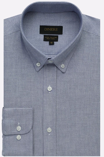 Blue Self Textured Casual Shirt