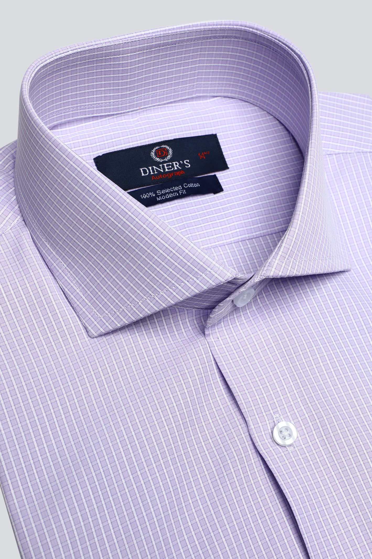 Light Purple Mini-Check Formal Autograph Shirt - Diners