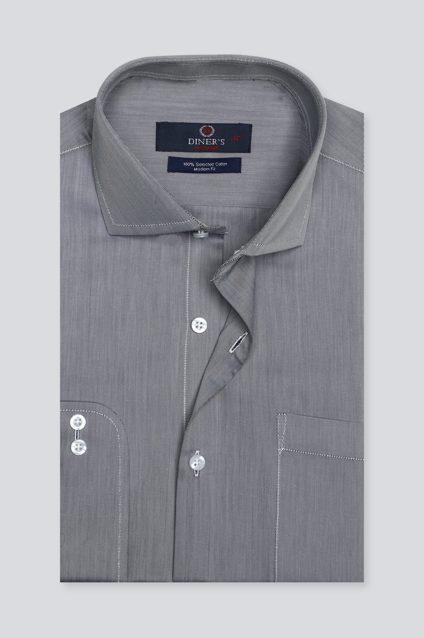 Grey Textured Formal Autograph Shirt From Diners