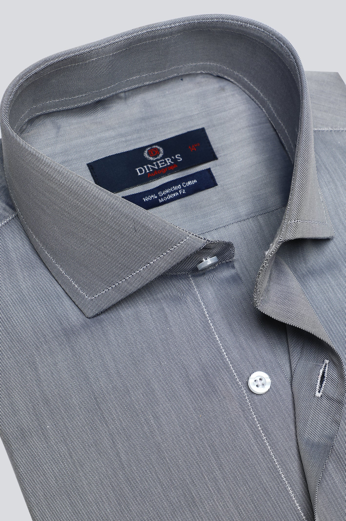 Grey Textured Formal Autograph Shirt From Diners