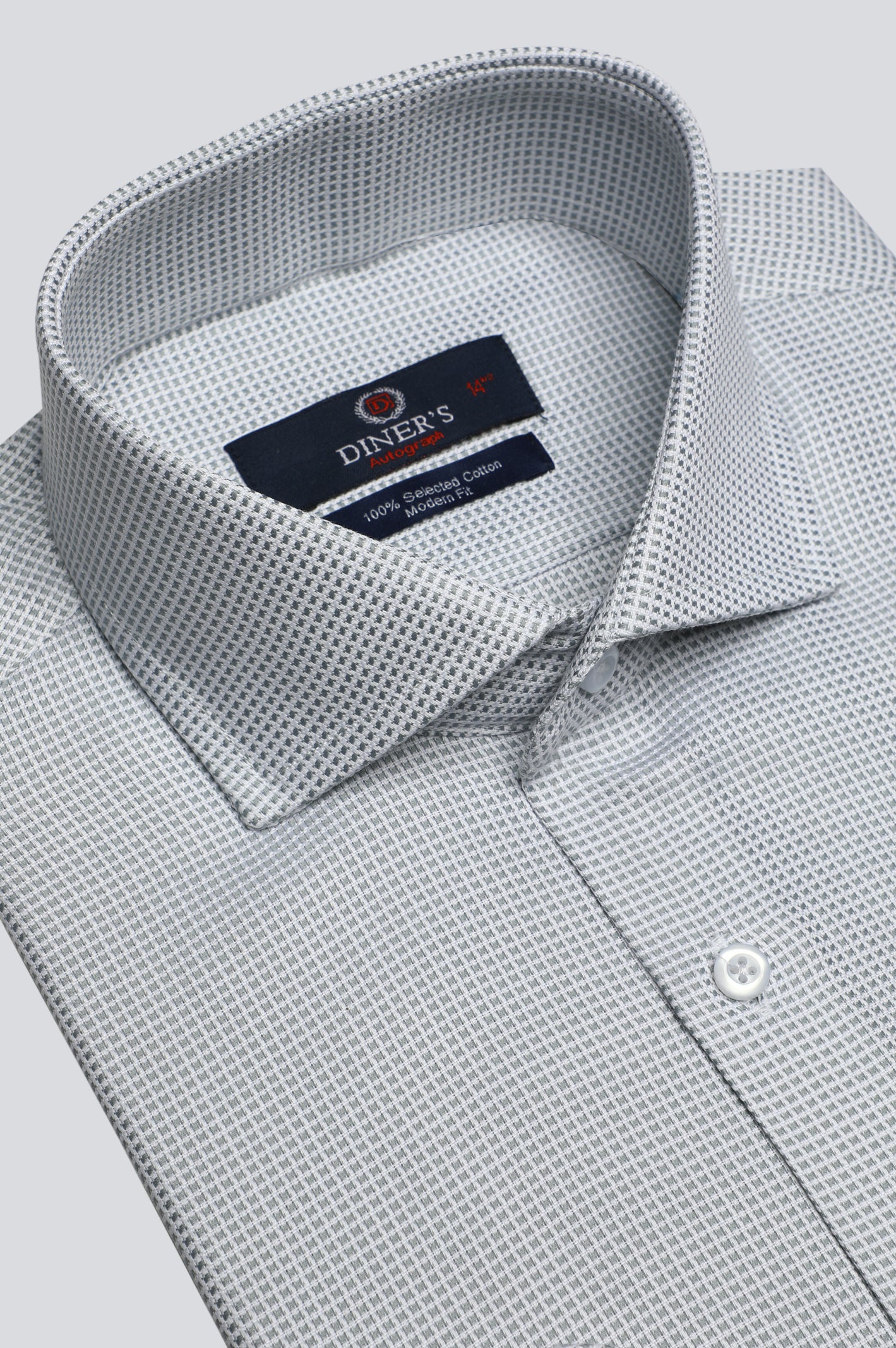 Light Grey Houndstooth Formal Autograph Shirt From Diners