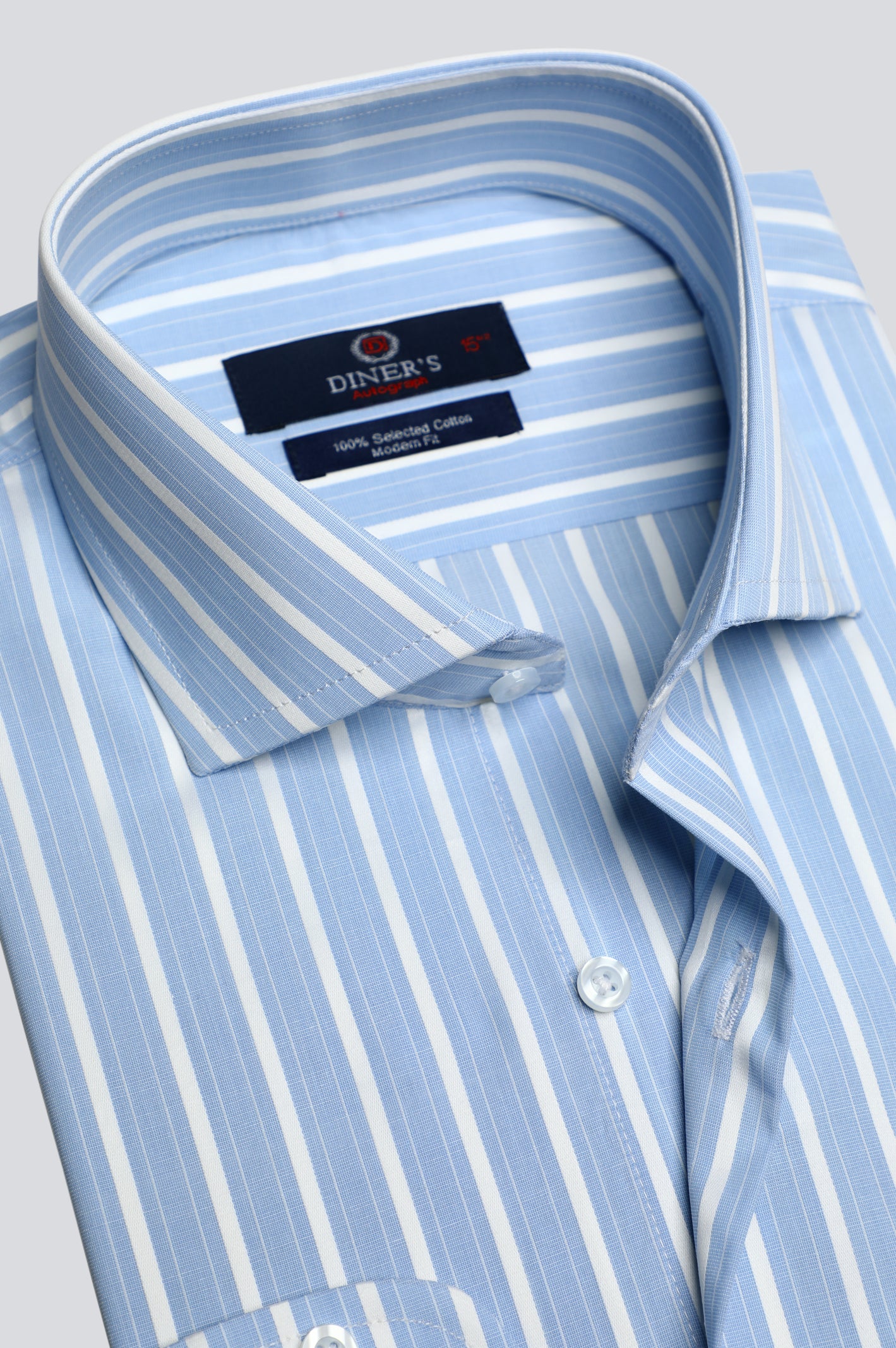 Light Blue Pencil Stripe Formal Autograph Shirt From Diners