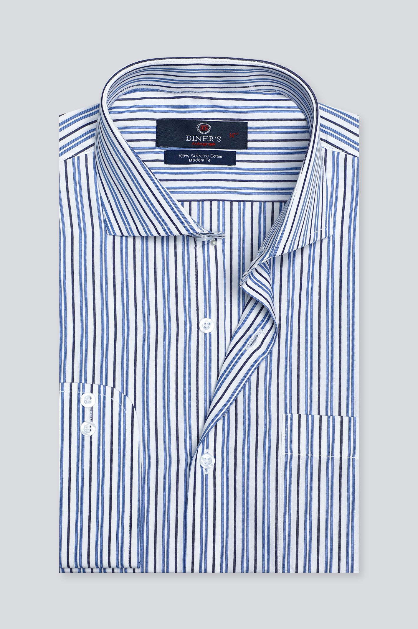 Multicolor Pencil Stripe Formal Autograph Shirt From Diners