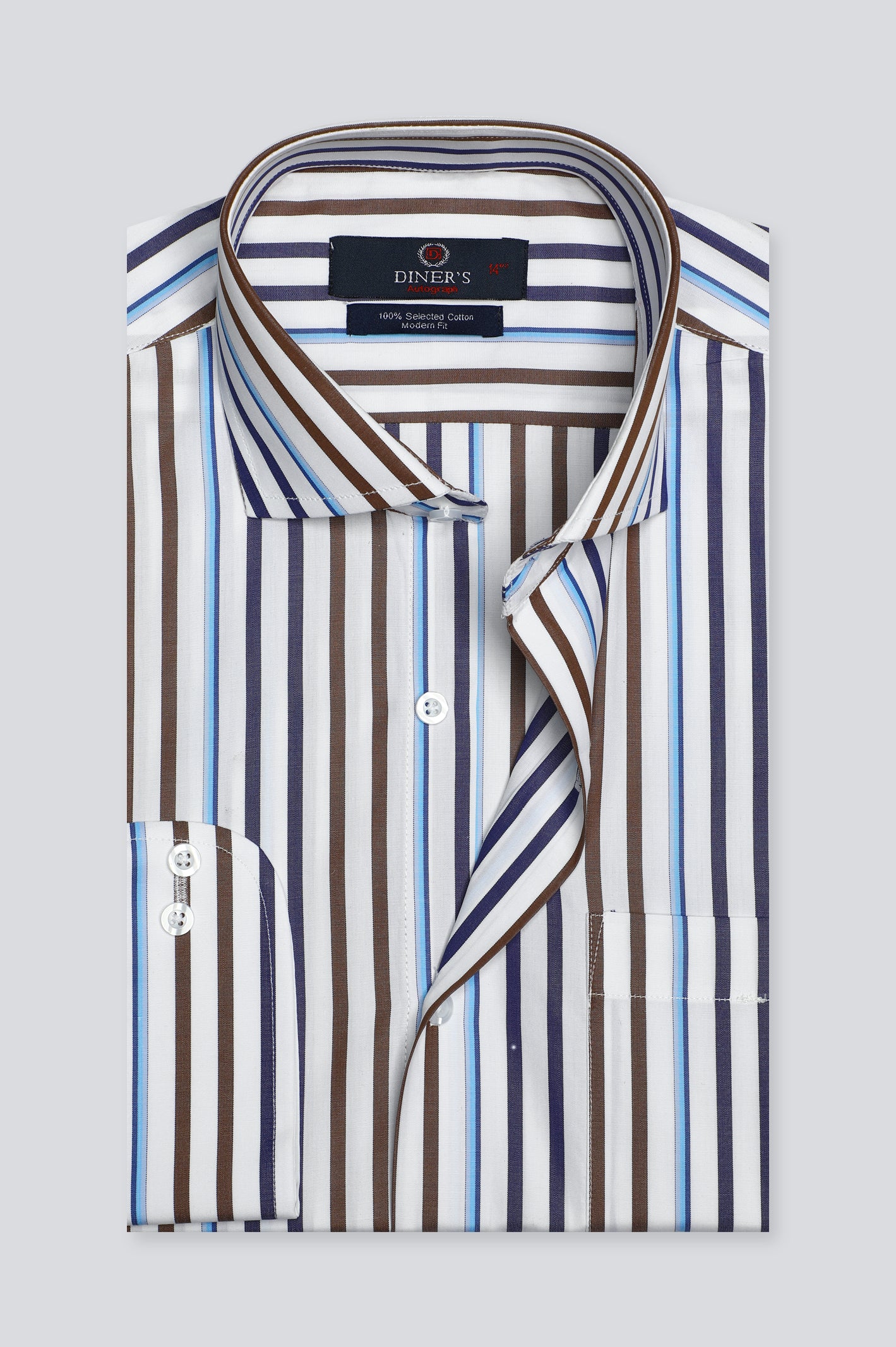 Multicolor Awning Stripe Formal Autograph Shirt - Diners