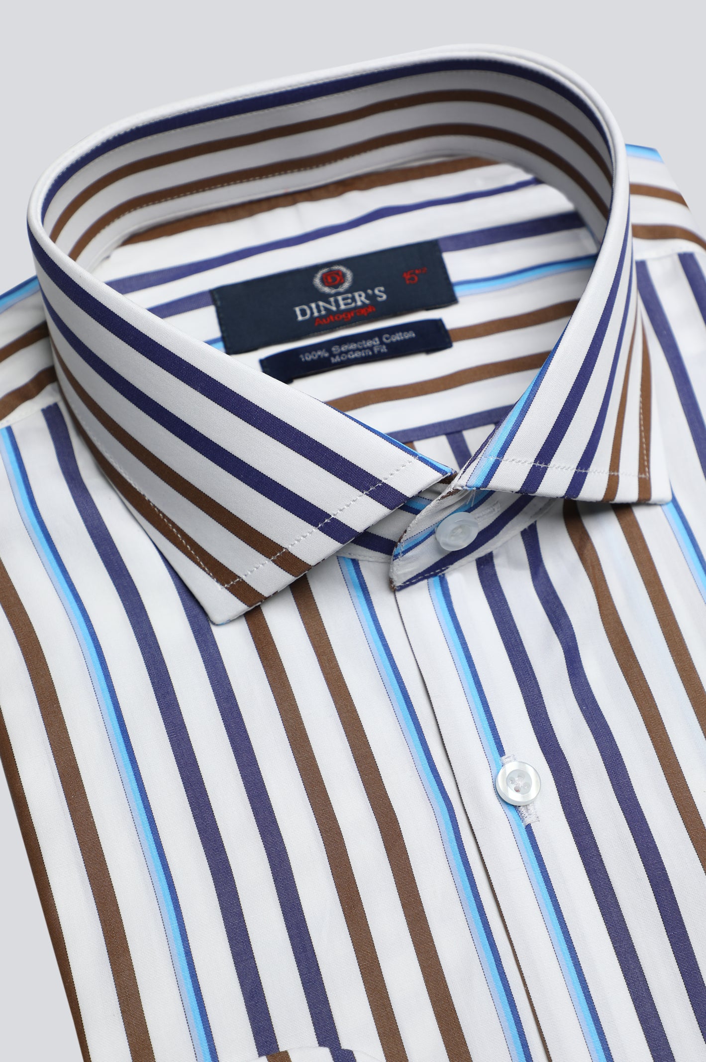 Multicolor Awning Stripe Formal Autograph Shirt - Diners