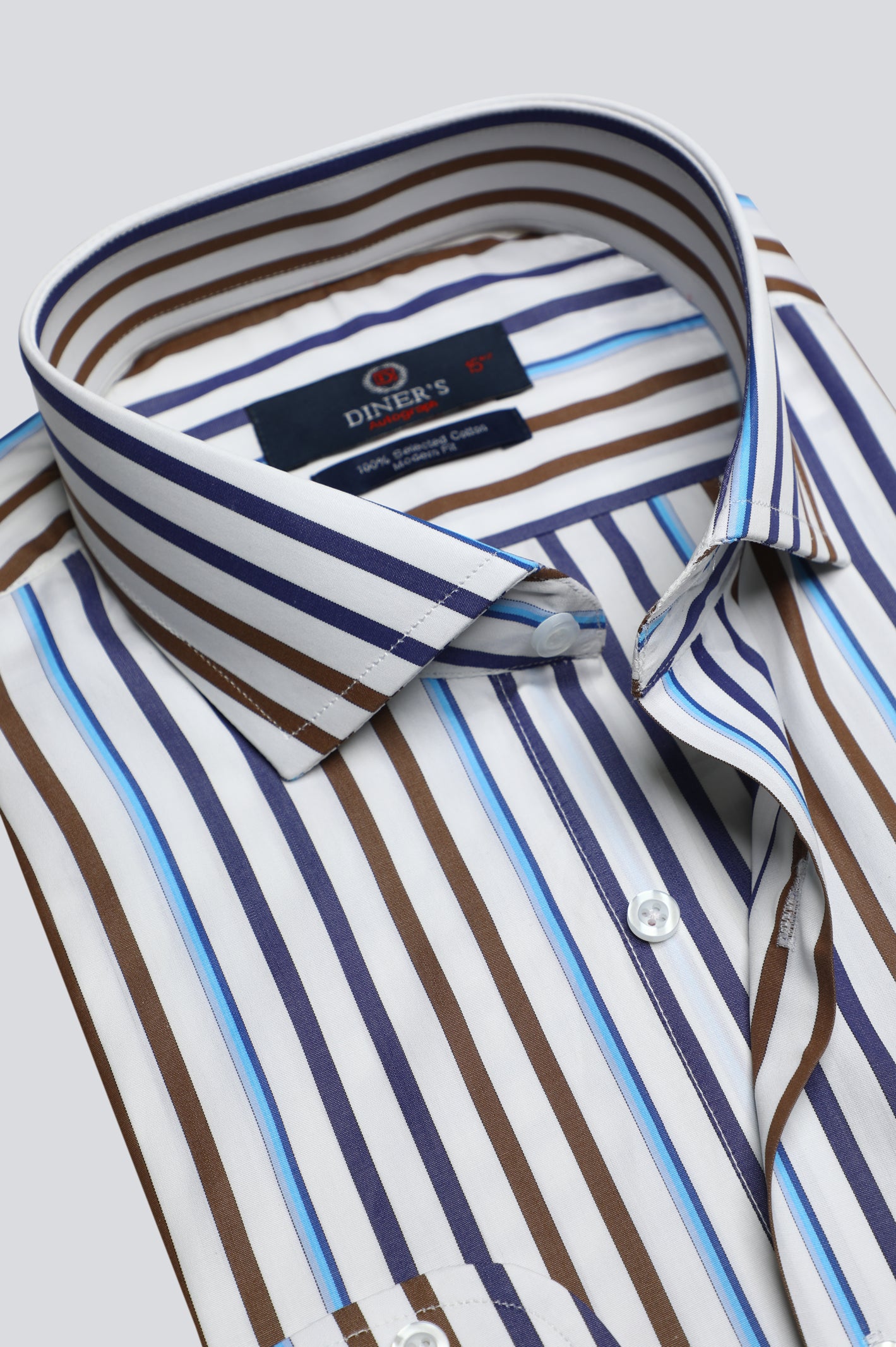 Multicolor Awning Stripe Formal Autograph Shirt - Diners