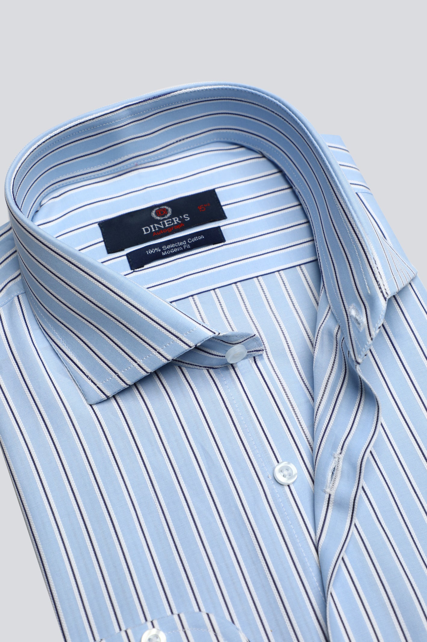 Blue Pinstripe Formal Autograph Shirt From Diners