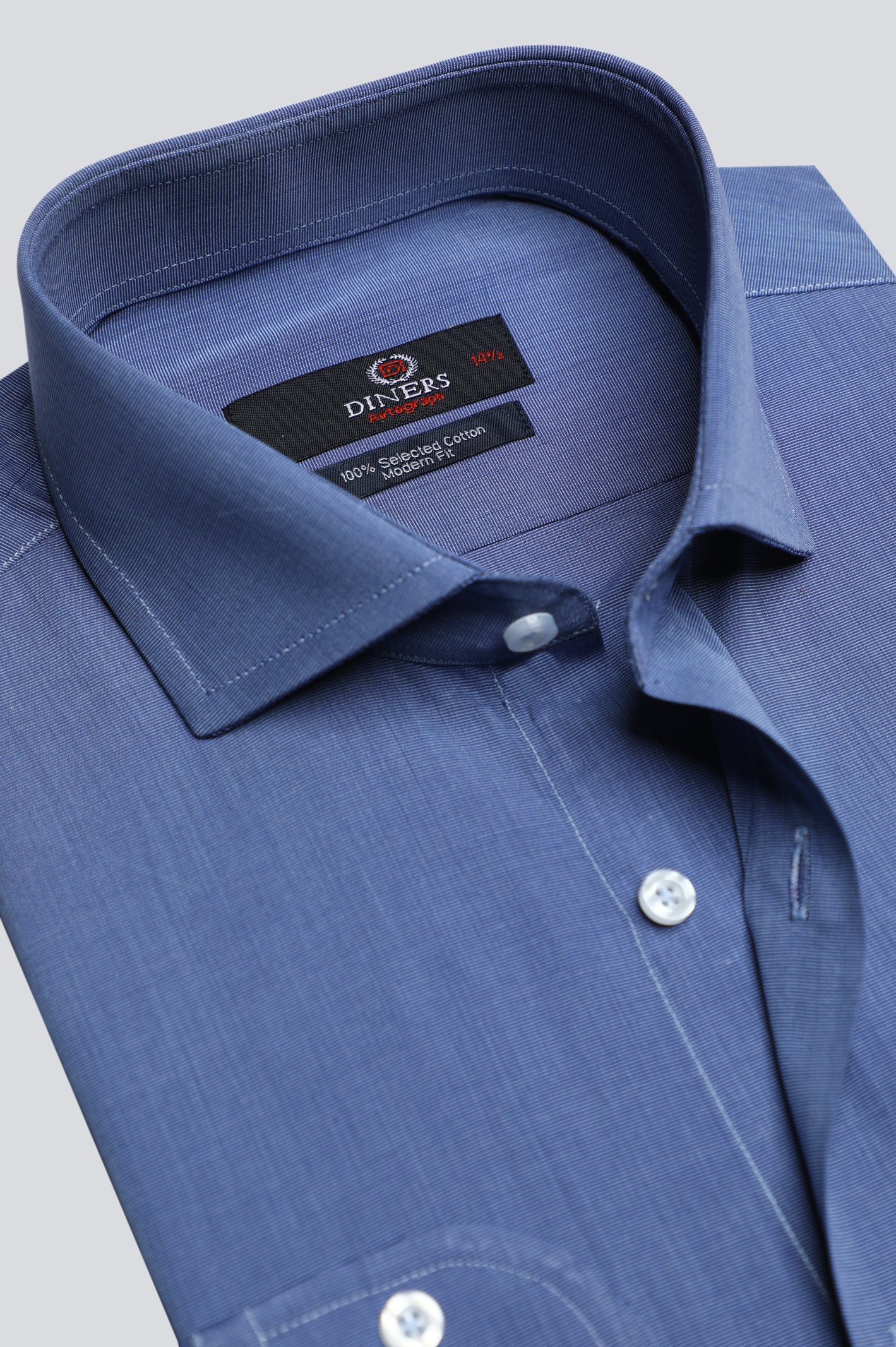 Blue Textured Formal Autograph Shirt From Diners