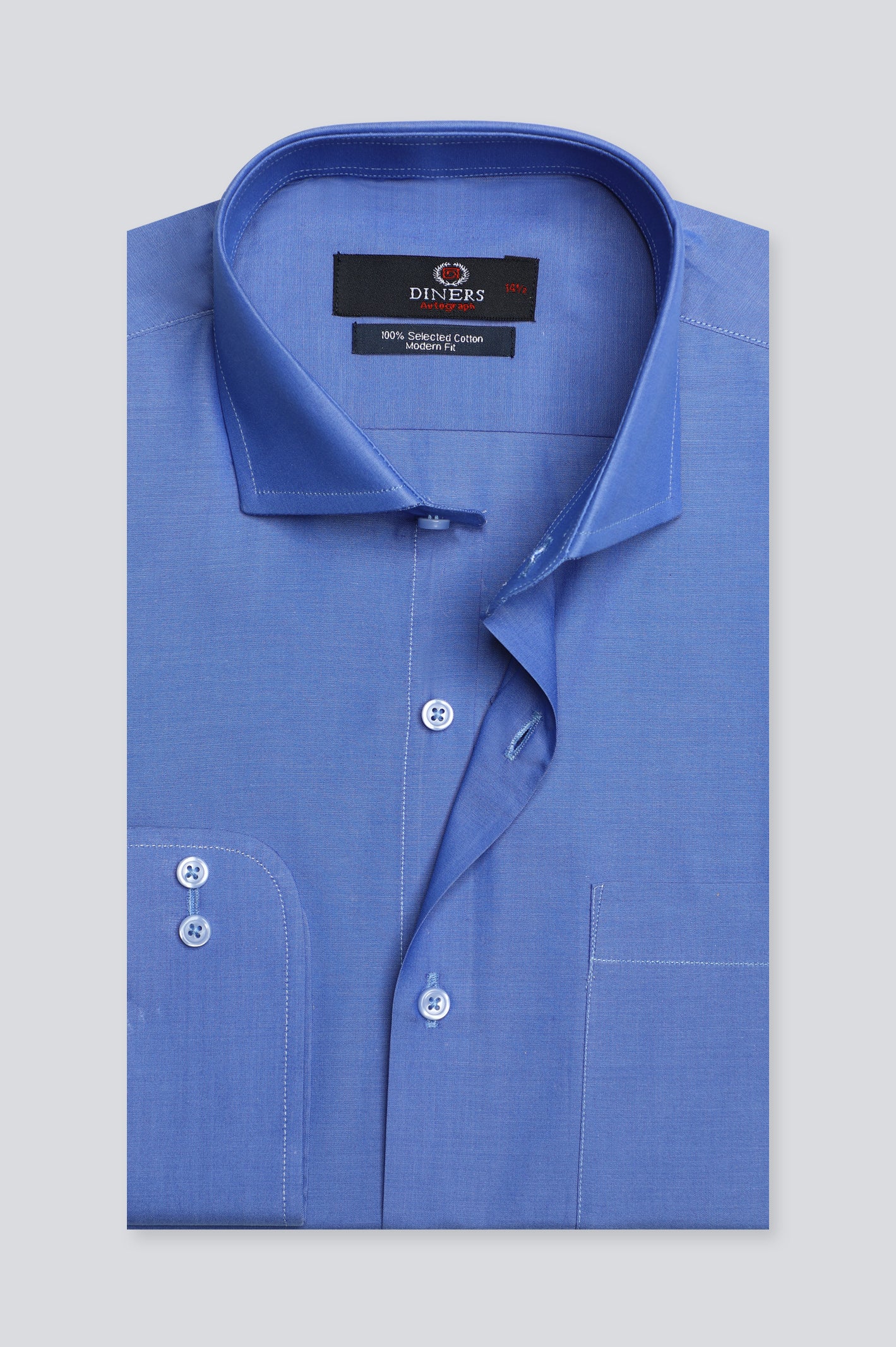 Royal Blue Plain Formal Autograph Shirt From Diners