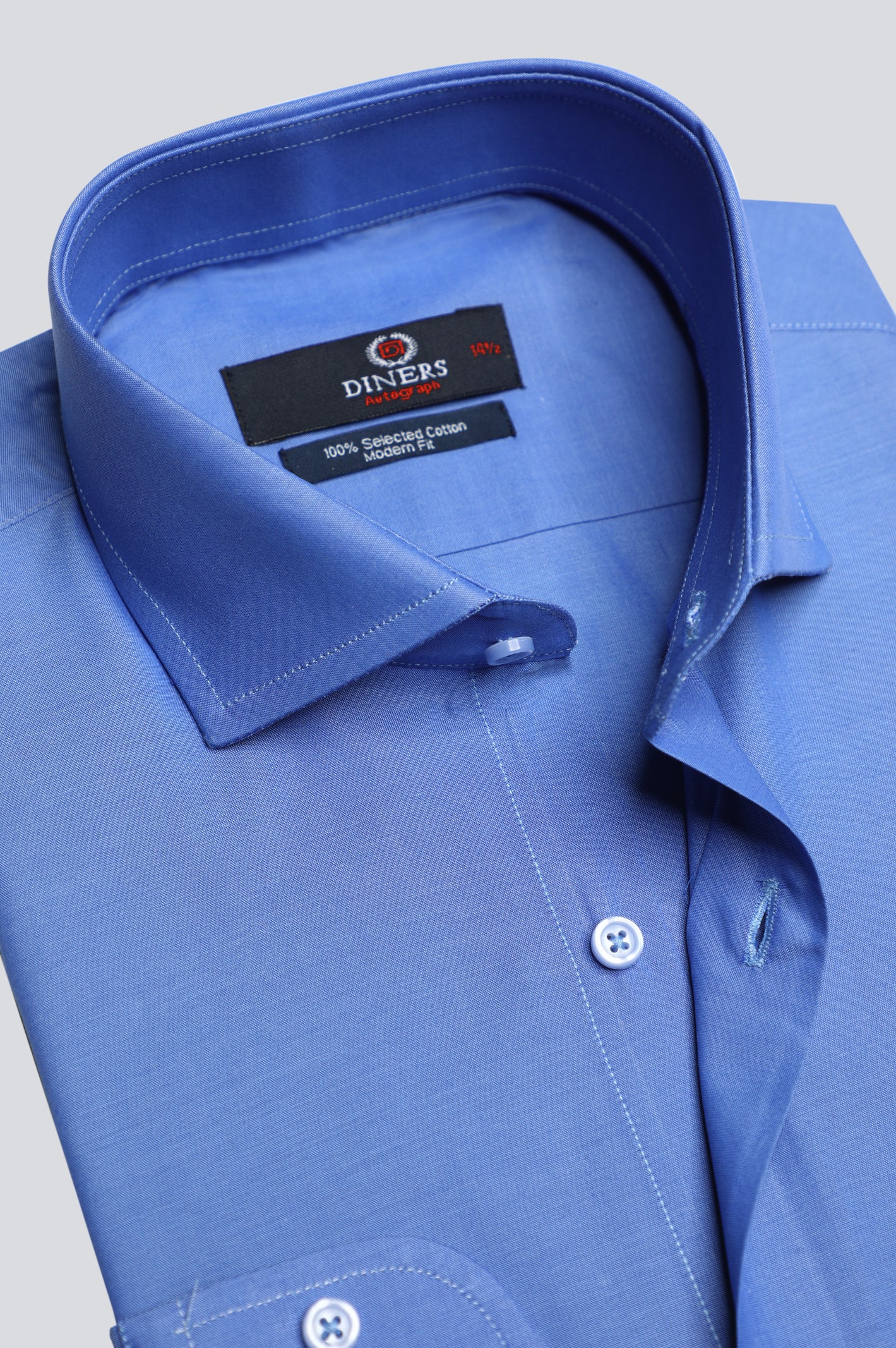 Royal Blue Plain Formal Autograph Shirt From Diners