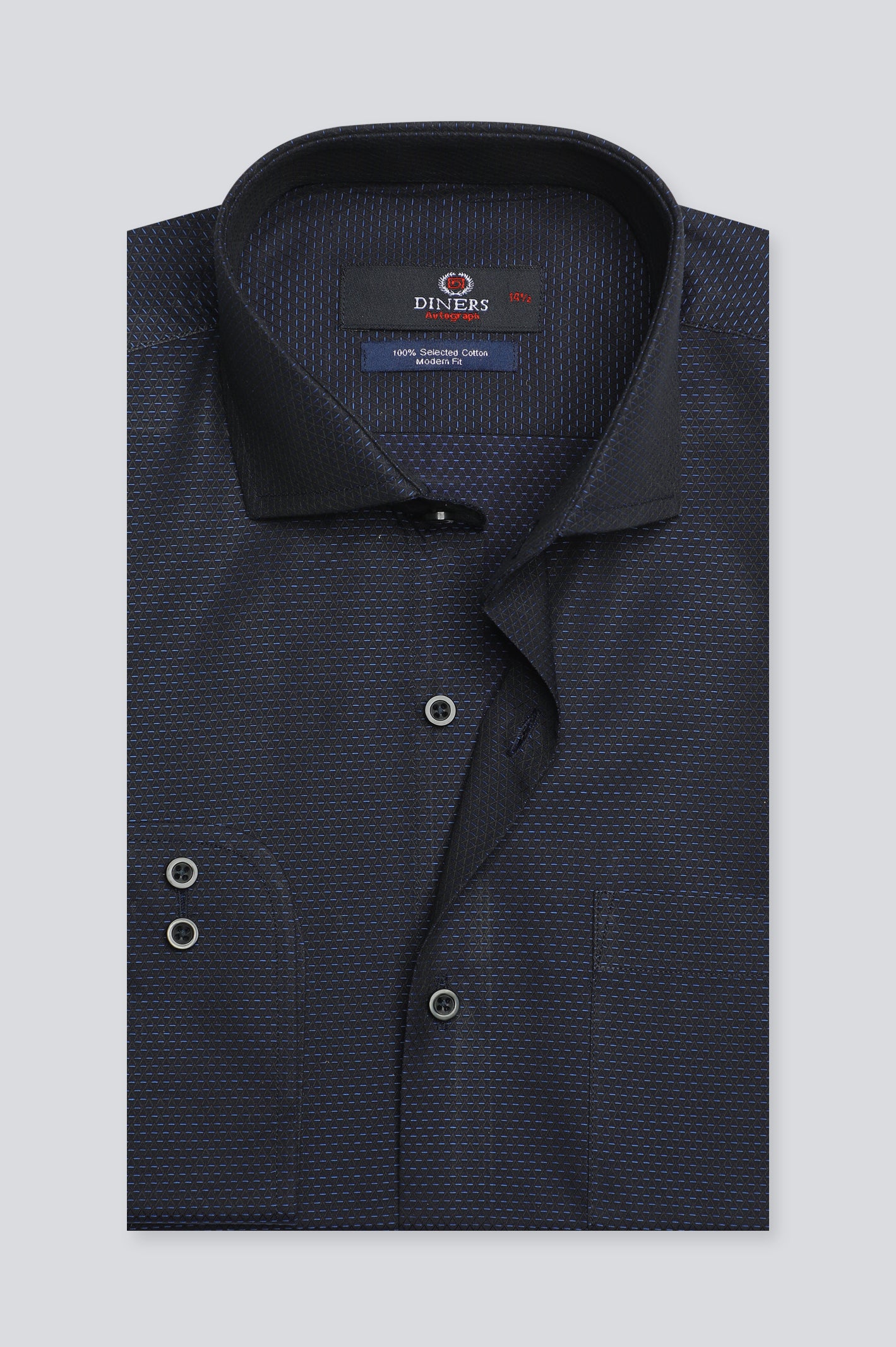 Black Textured Formal Autograph Shirt From Diners