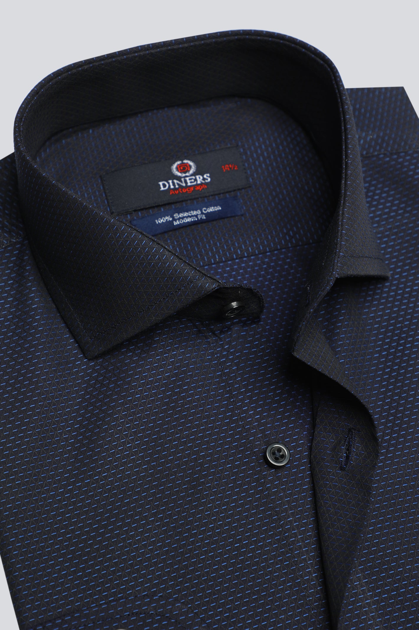 Black Textured Formal Autograph Shirt From Diners