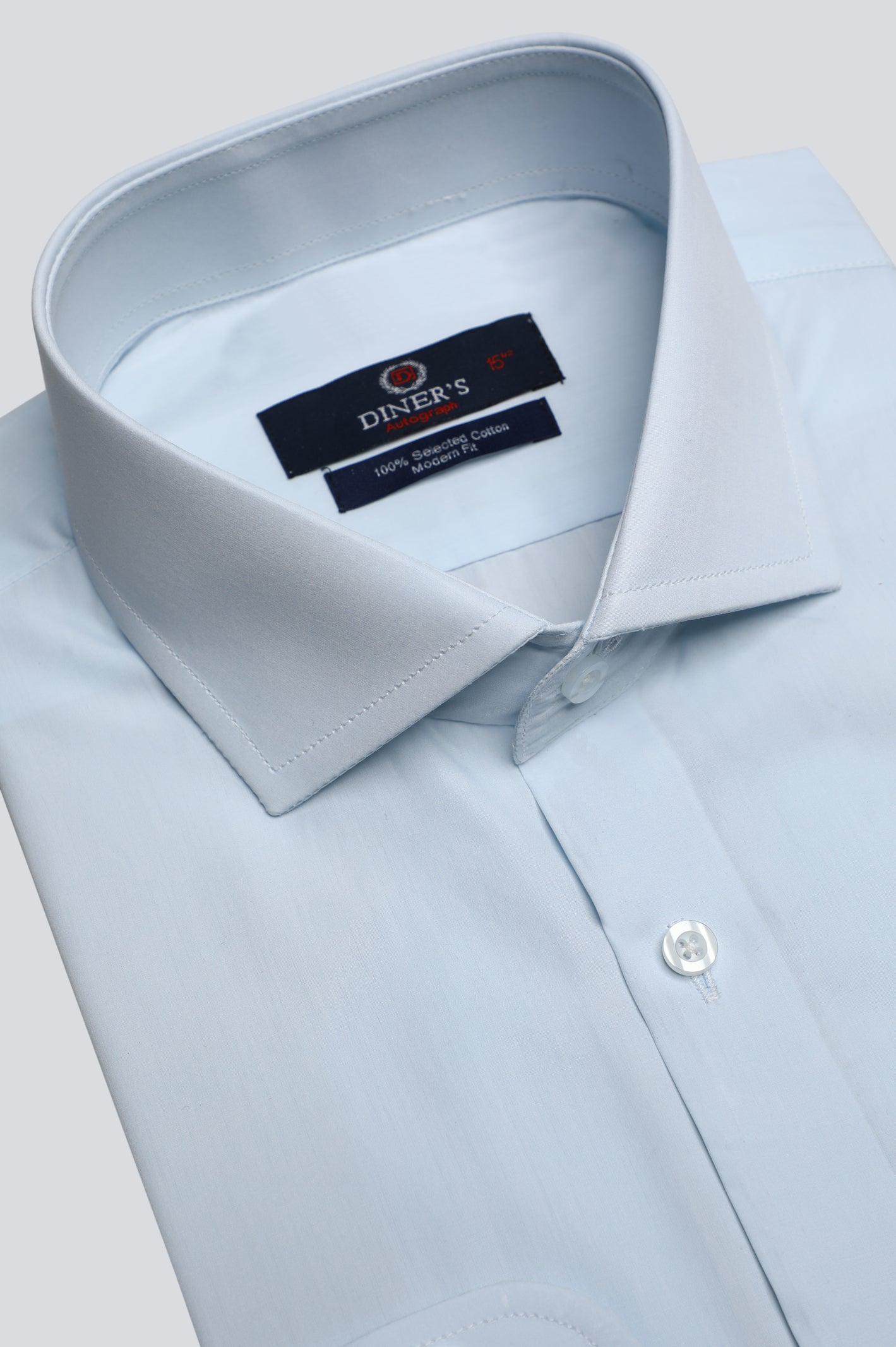 Light Grey Plain Formal Autograph Shirt - Diners