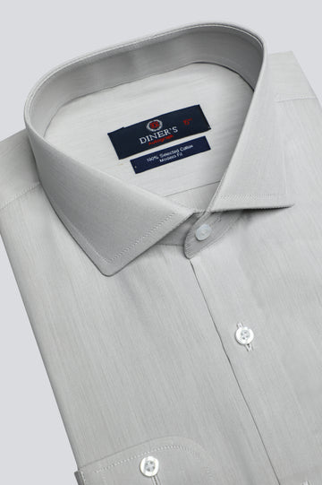 Beige Plain Formal Autograph Shirt From Diners