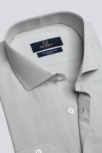 Beige Plain Formal Autograph Shirt From Diners