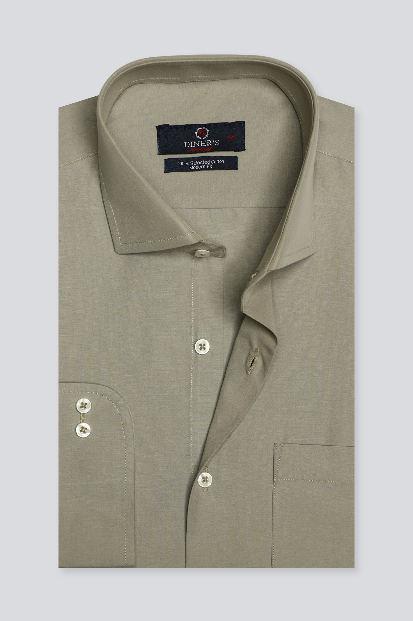 Dark Fawn Plain Formal Autograph Shirt From Diners