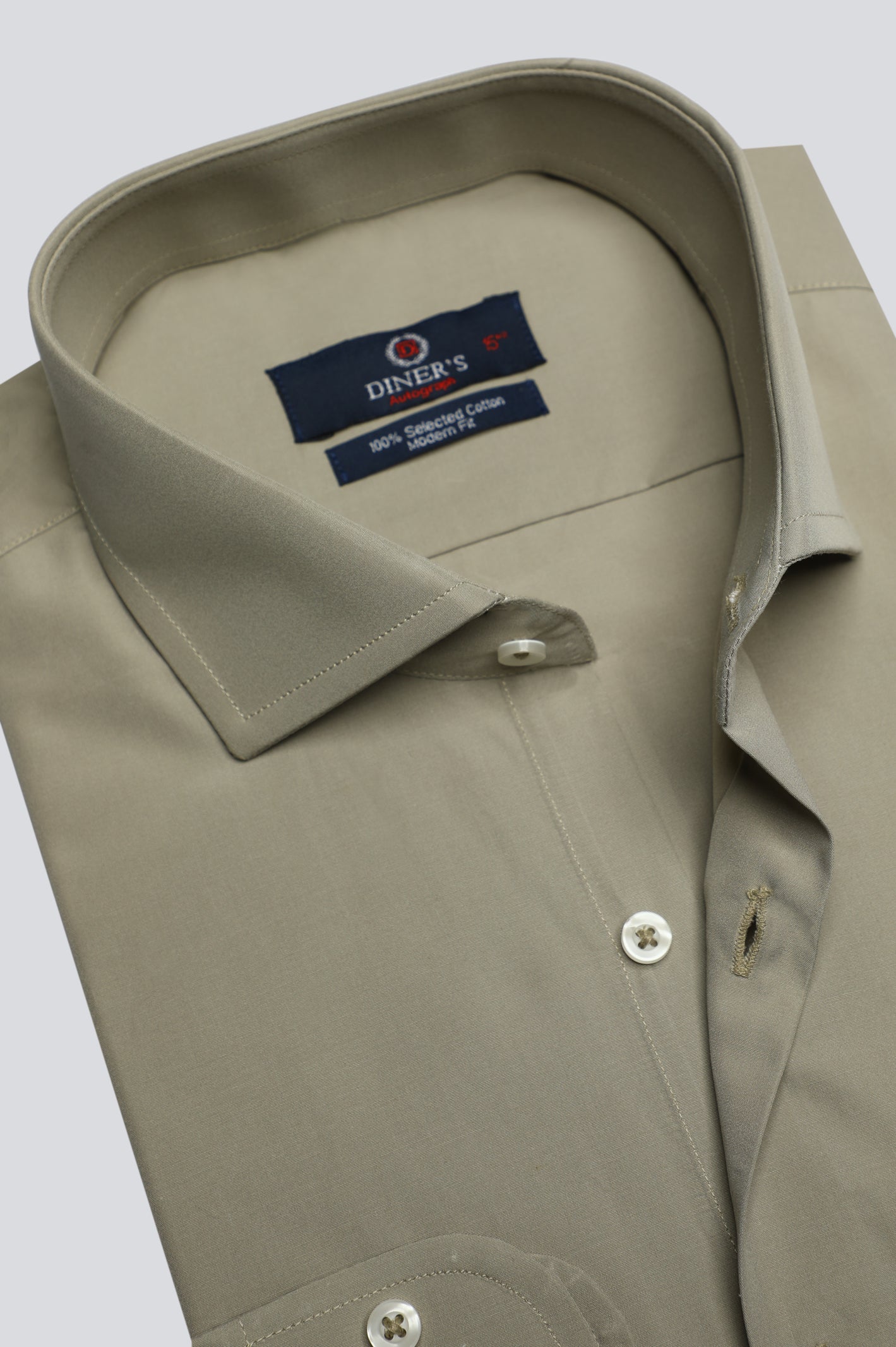 Dark Fawn Plain Formal Autograph Shirt From Diners