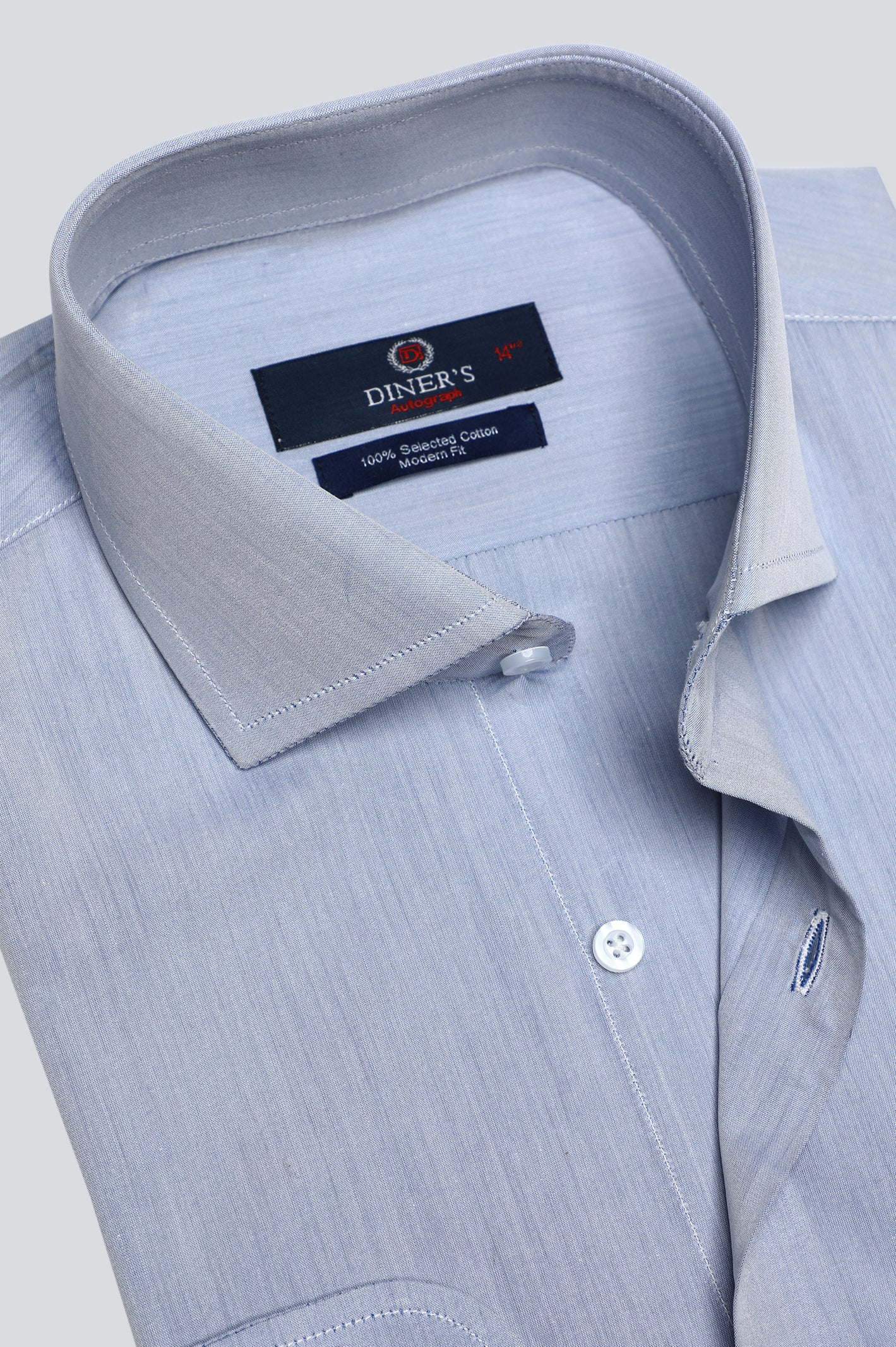 Light Blue Textured Formal Autograph Shirt From Diners