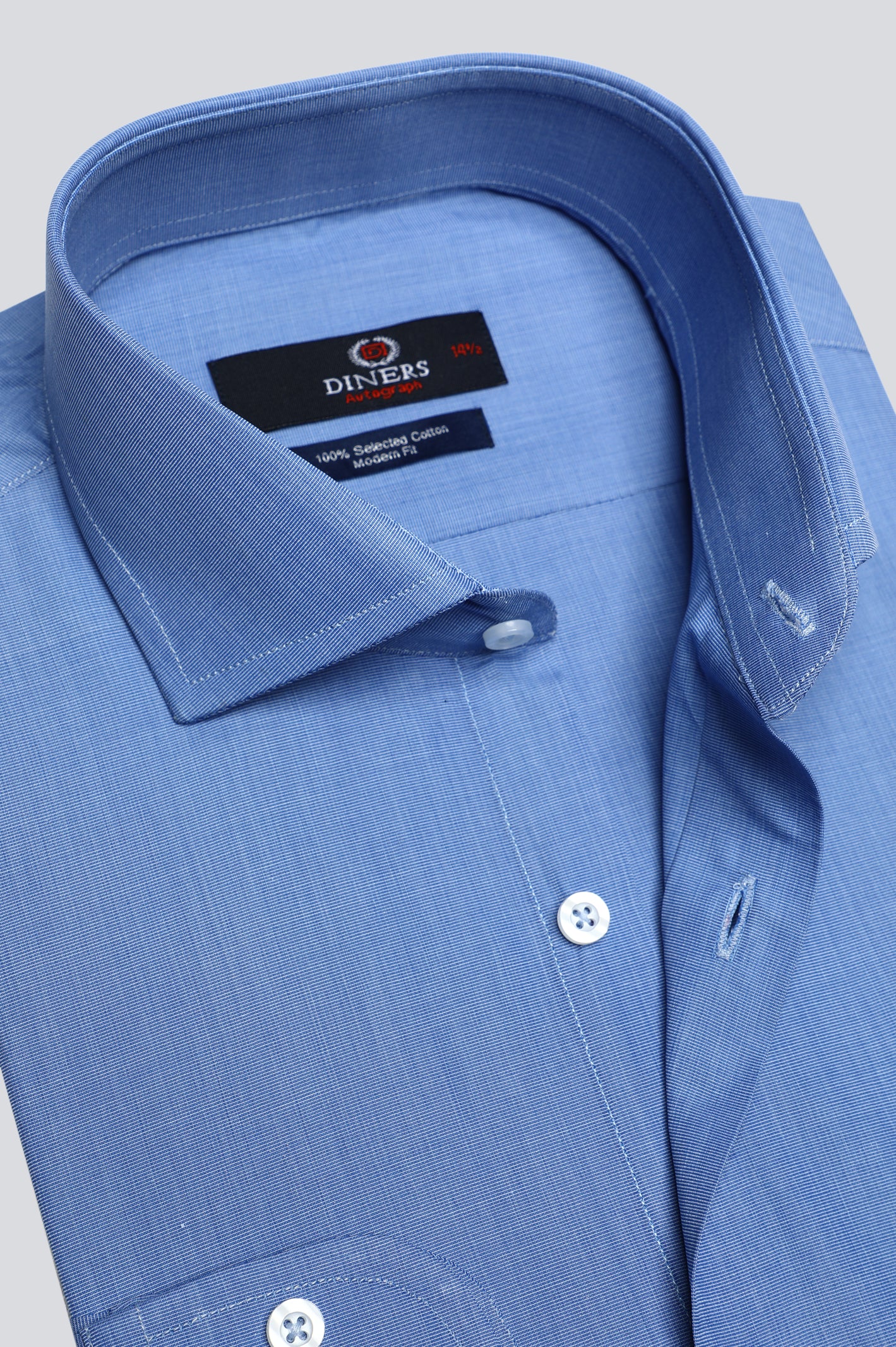 Blue Textured Formal Autograph Shirt From Diners