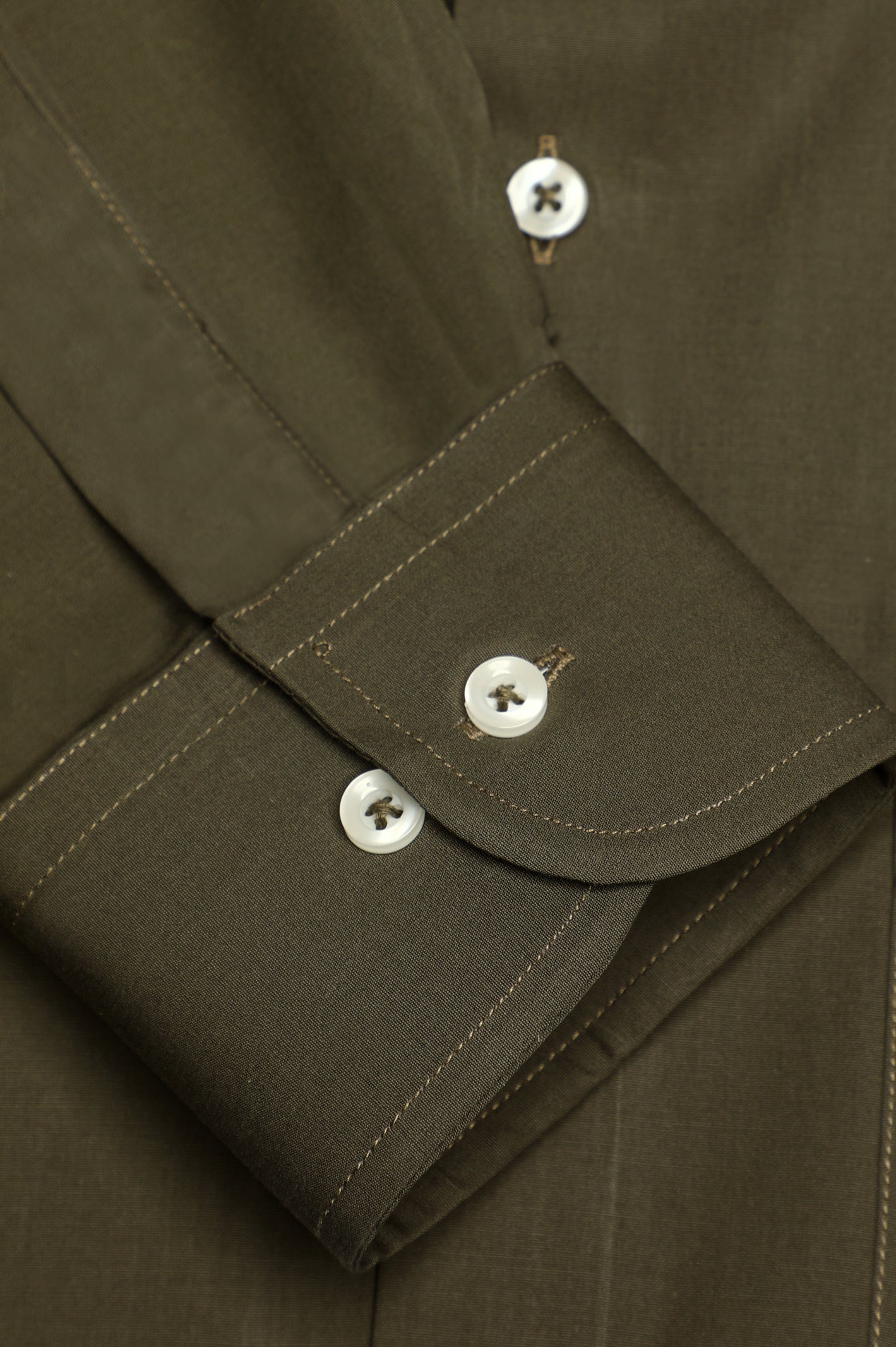 Olive Plain Formal Autograph Shirt - Diners