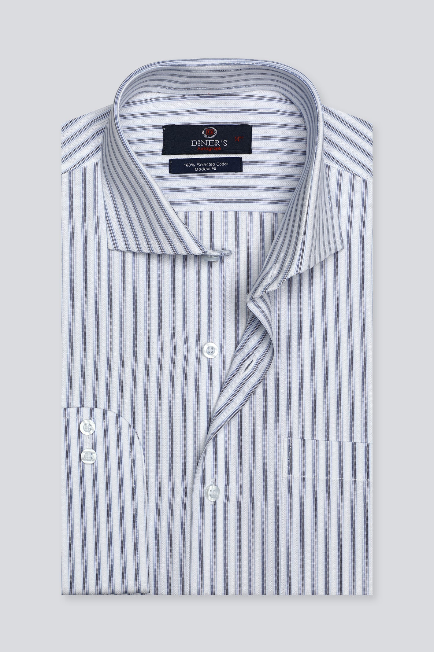 Multicolor Bengal Stripes Formal Autograph Shirt From Diners