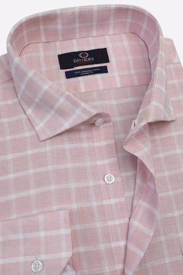 Light Pink Check Formal Autograph Shirt