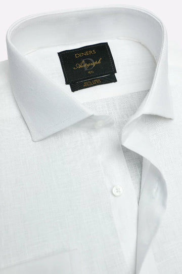 White Formal Autograph Linen Shirt