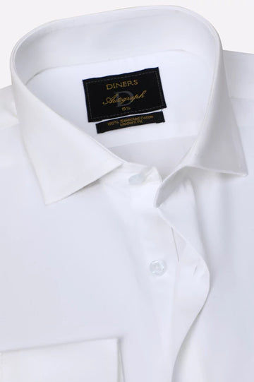 White Dobby Self Formal Autograph Shirt